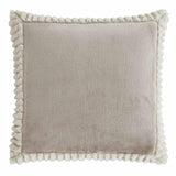 Velvet and Faux Fur Cushion Natural