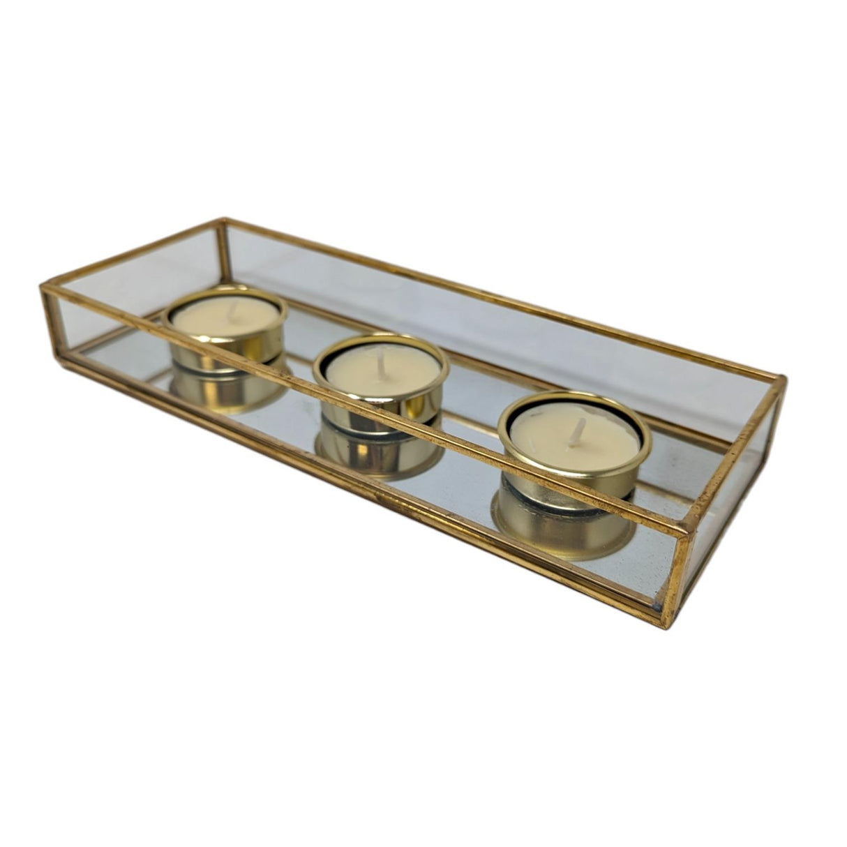 Gold Mirror Tea Light Candle Holder