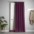 Velvet Chenille Tape Top Door Curtain Aubergine