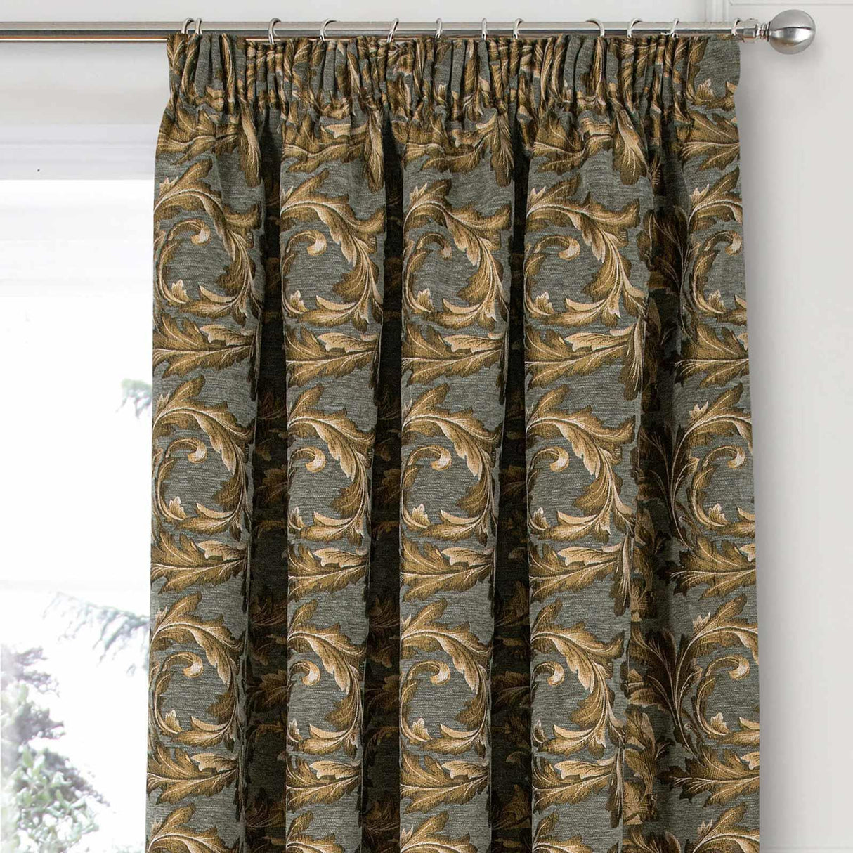 Georgia Chenille Tape Top Curtains Gold