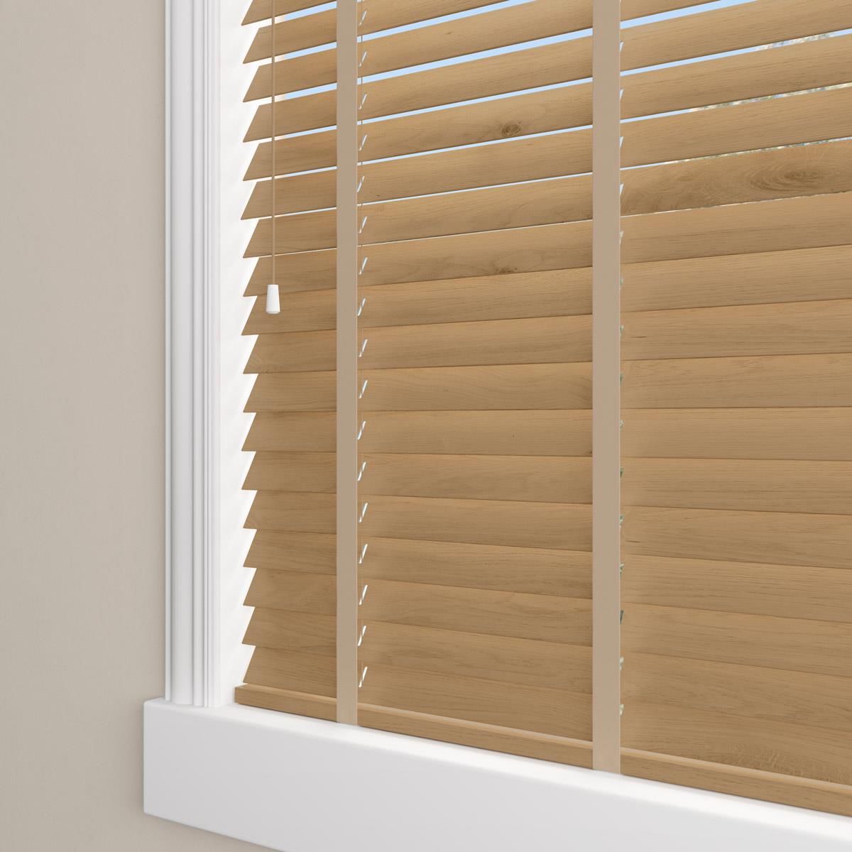 Sunwood Wood Tawny Made to Measure Venetian Blind with Hessian Tapes