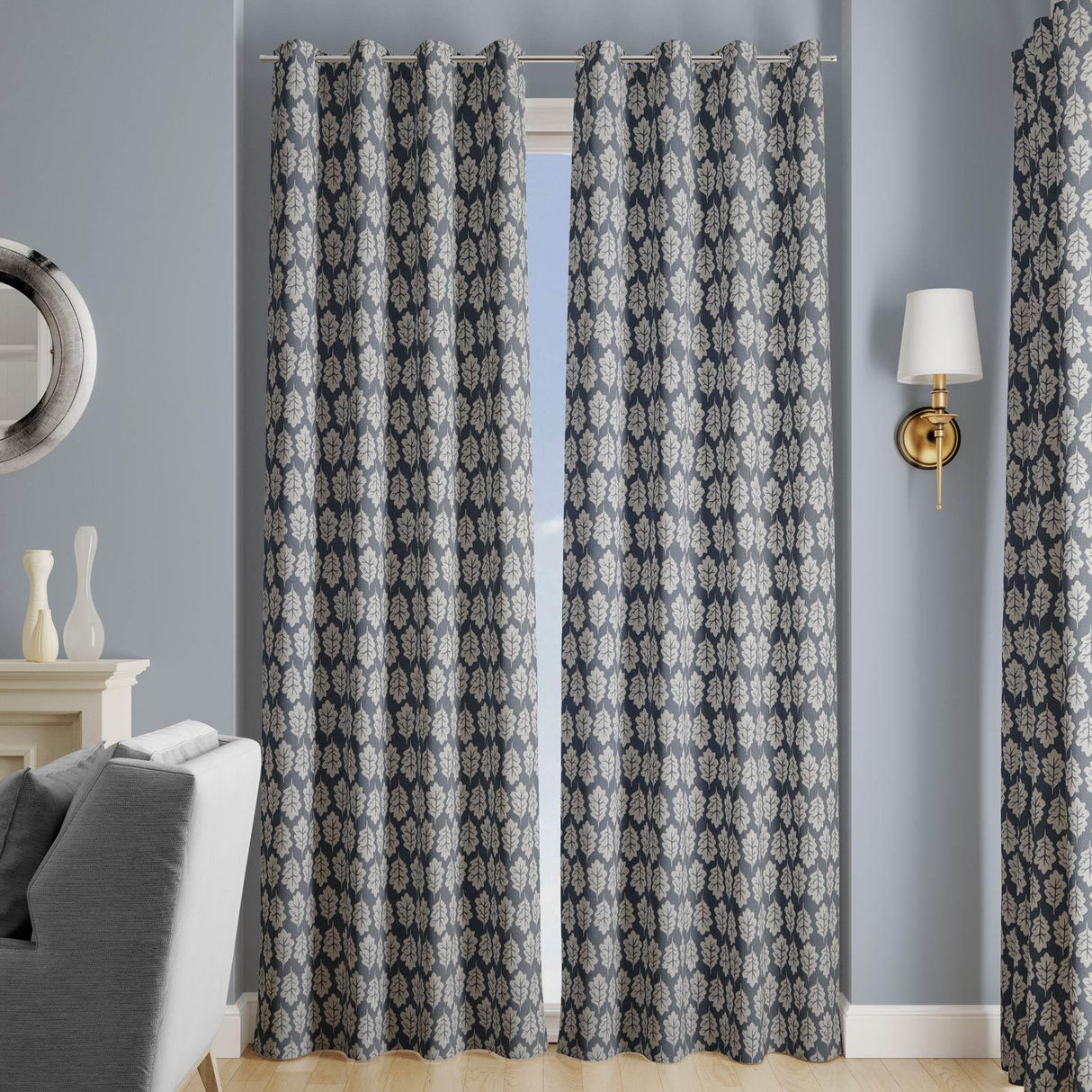 Oak Leaf Midnight Made To Measure Curtains