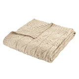 Cable Knit Throw Natural