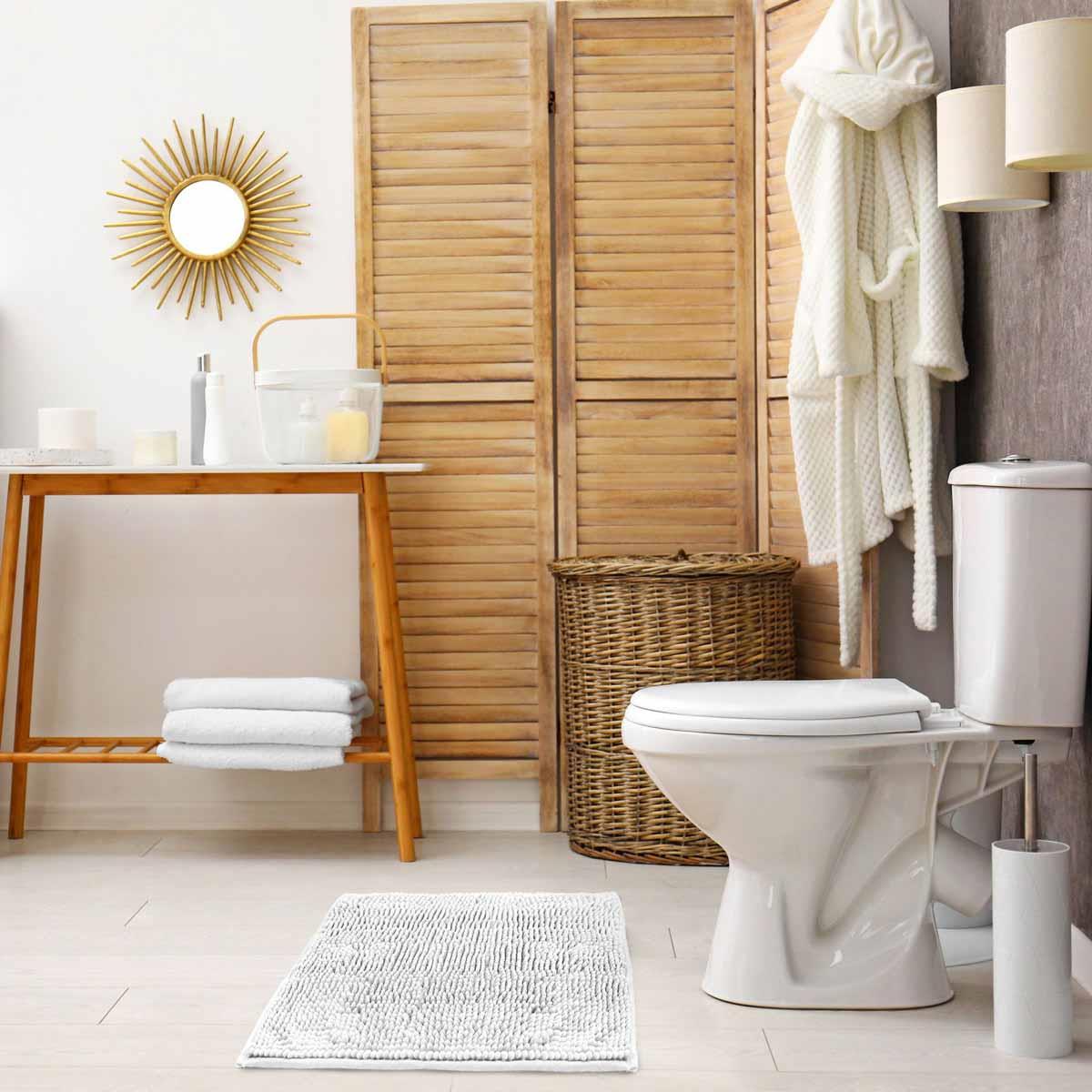 Noodle Bathroom Mat White Bath Mat 45x75cm