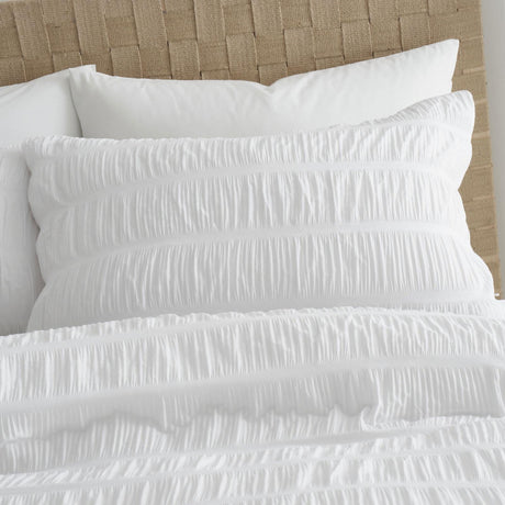 Seersucker White Duvet Cover Set