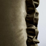 So Soft Velvet Touch Double Frill Cushion Olive