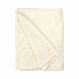 Snug Flannel Fleece Blanket Super Soft Throw in Cream