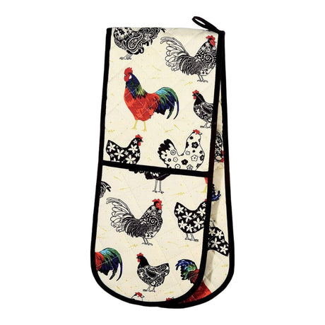 Rooster Luxury Cotton Double Oven Glove Oven Gloves Ulster Weavers   