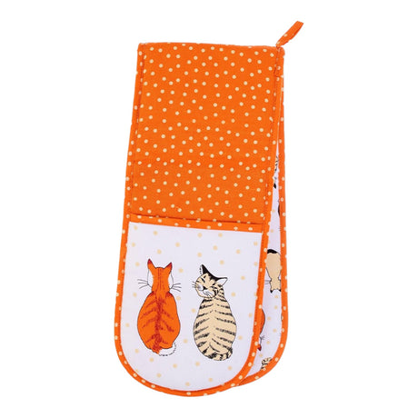 Cats in Waiting Luxury Cotton Double Oven Glove Oven Gloves Ulster Weavers   