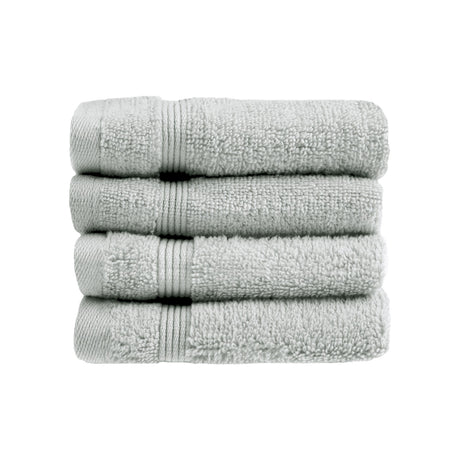 Luxury Zero Twist Egyptian Cotton Face Cloth 4 Pack Dove Grey Towels Allure   