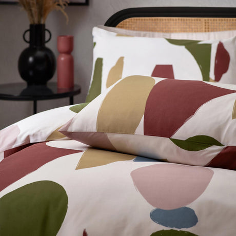 Meta Abstract Cotton Rich Multicolour Duvet Cover Set