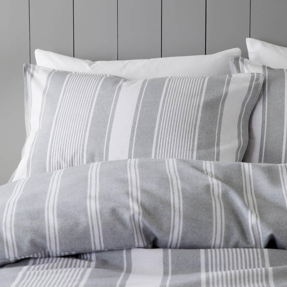 Brushed Ticking Stripe Duvet Cover Set