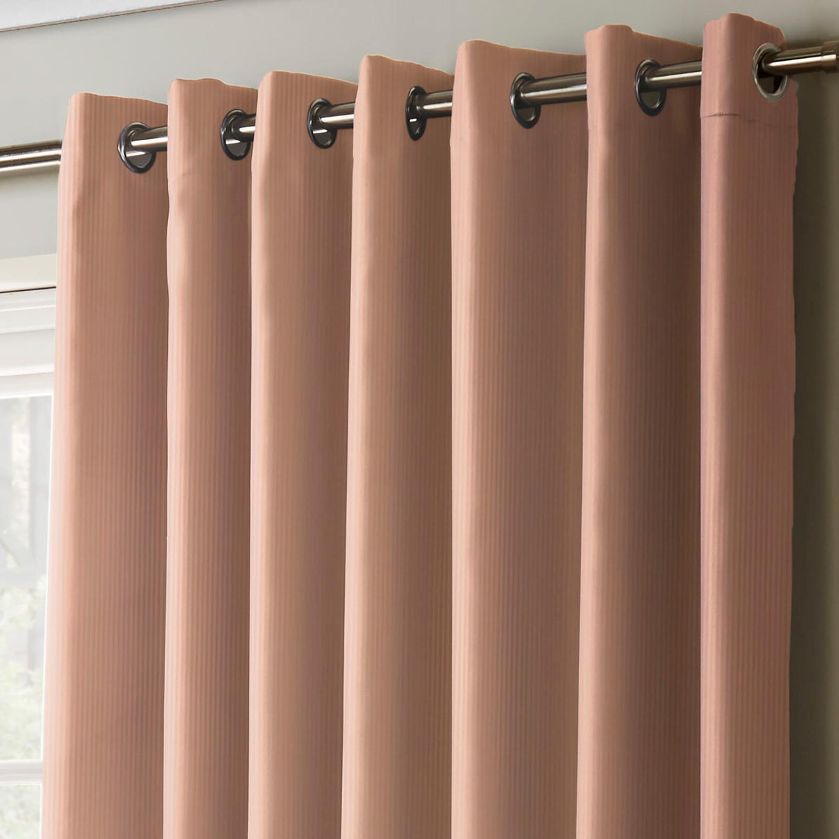 100% Blackout Eyelet Curtains Pink