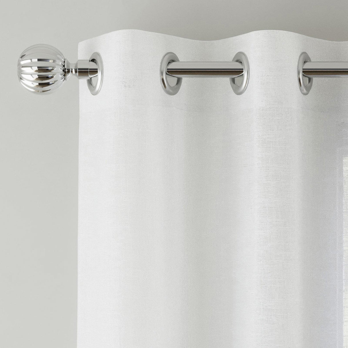 Crete Eyelet Voile Curtain Panel White