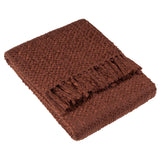 Morni Woven Fringed Throw Chestnut