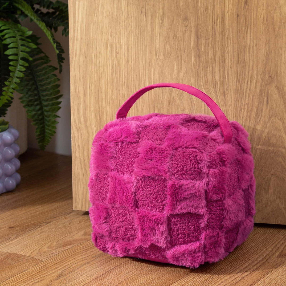 Check It Boucle Doorstop Pinky Crush