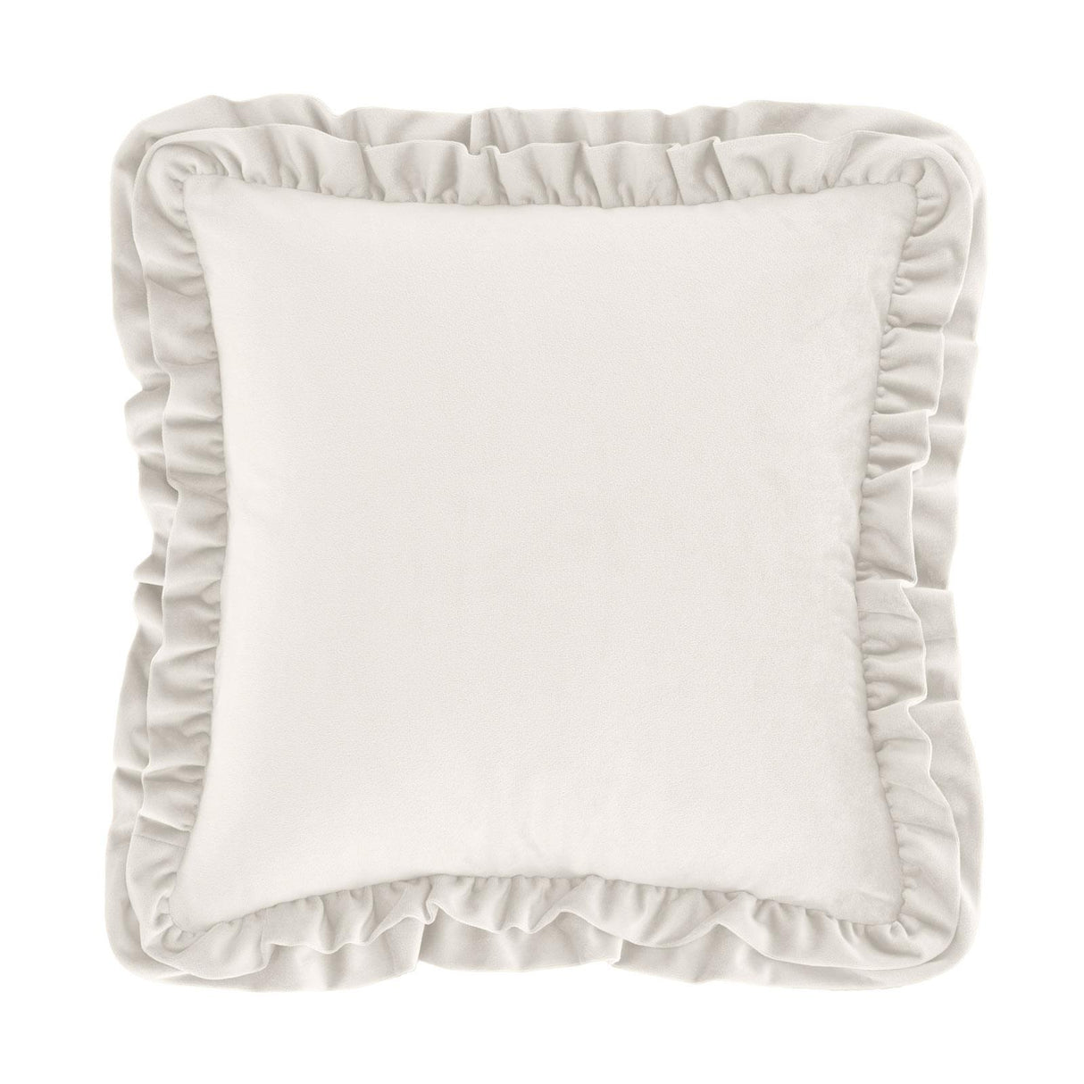 So Soft Velvet Touch Double Frill Cushion Cream