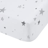 Stars 100% Cotton Fitted Sheet Grey