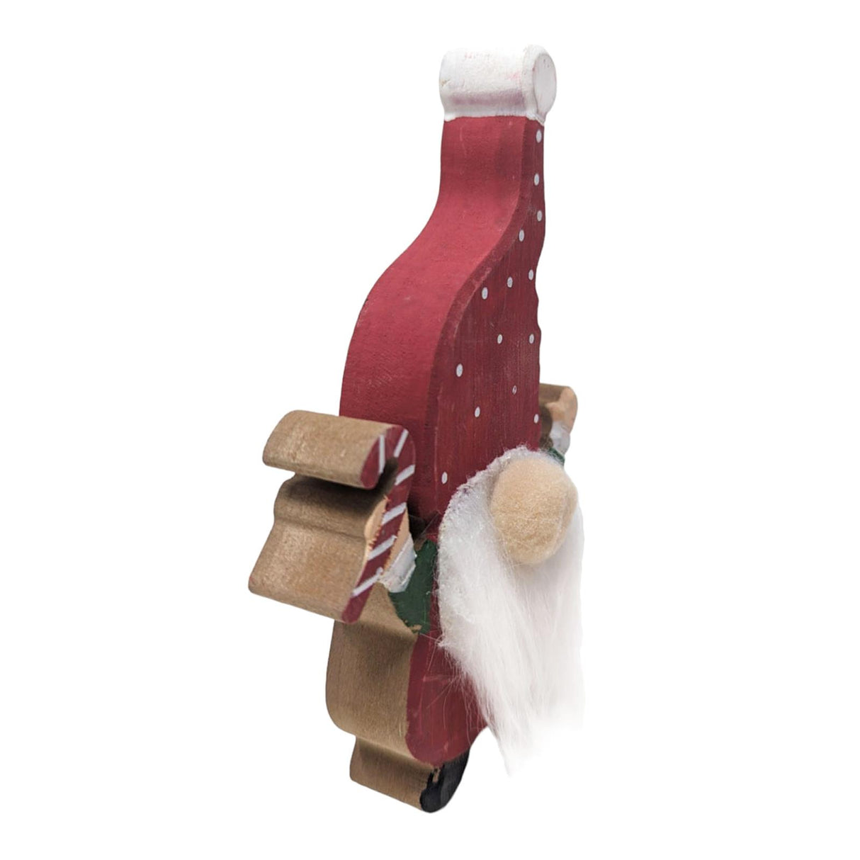 Wooden Candy Cane Gonk Decoration