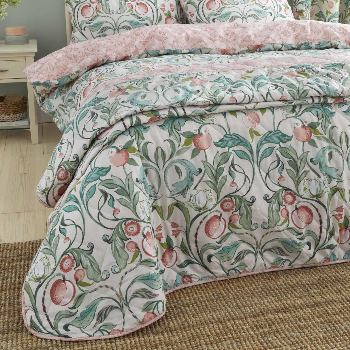 Clarence Floral Quilted Bedspread