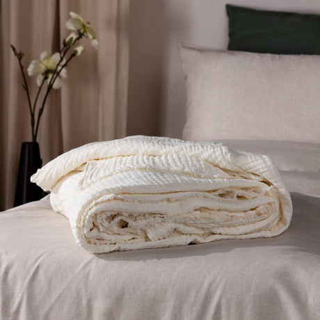 Lark Muslin Cotton Throw White 130x180cm