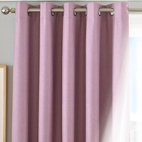 Twilight Blackout Eyelet Curtains Mauve 90" x 90"