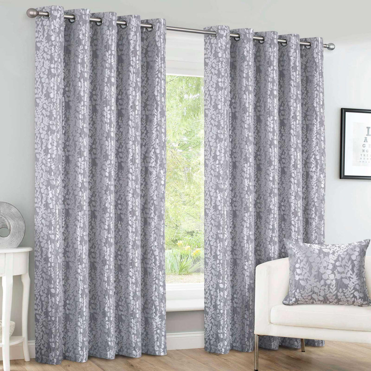 Mia Super Thermal Eyelet Curtains Grey