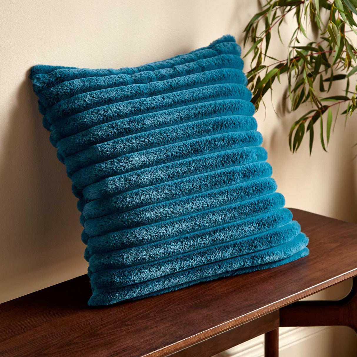 Cosy Ribbed Cushion Teal