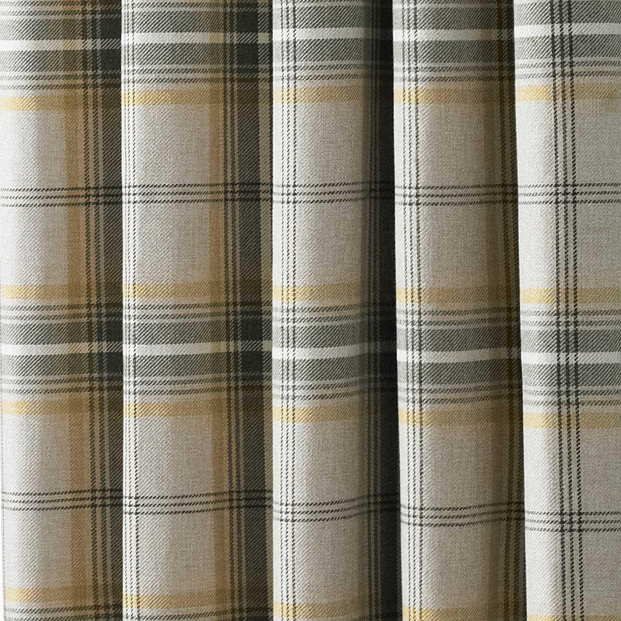 Aviemore Tartan Eyelet Curtains Ochre 90" x 90"