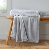 Glamour Fur Throw Silver