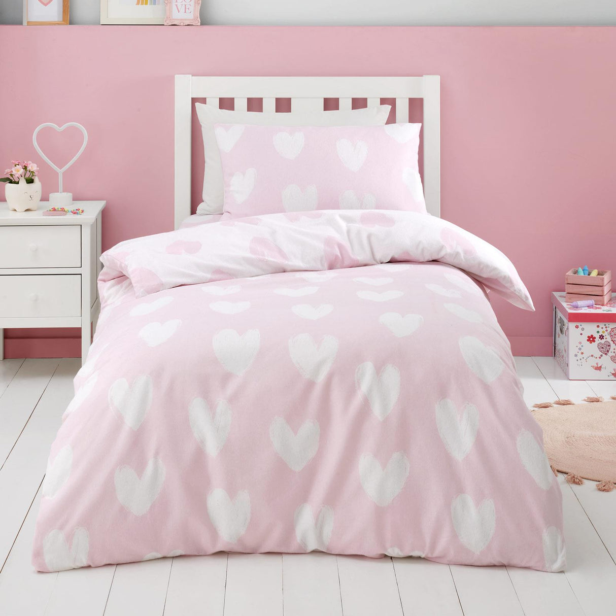 Brushed Hearts Duvet Cover Set