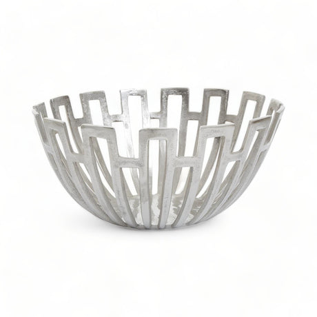 Tarbet Silver Geometric Bowl