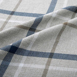 Hudson Woven Check Eyelet Curtains Blue