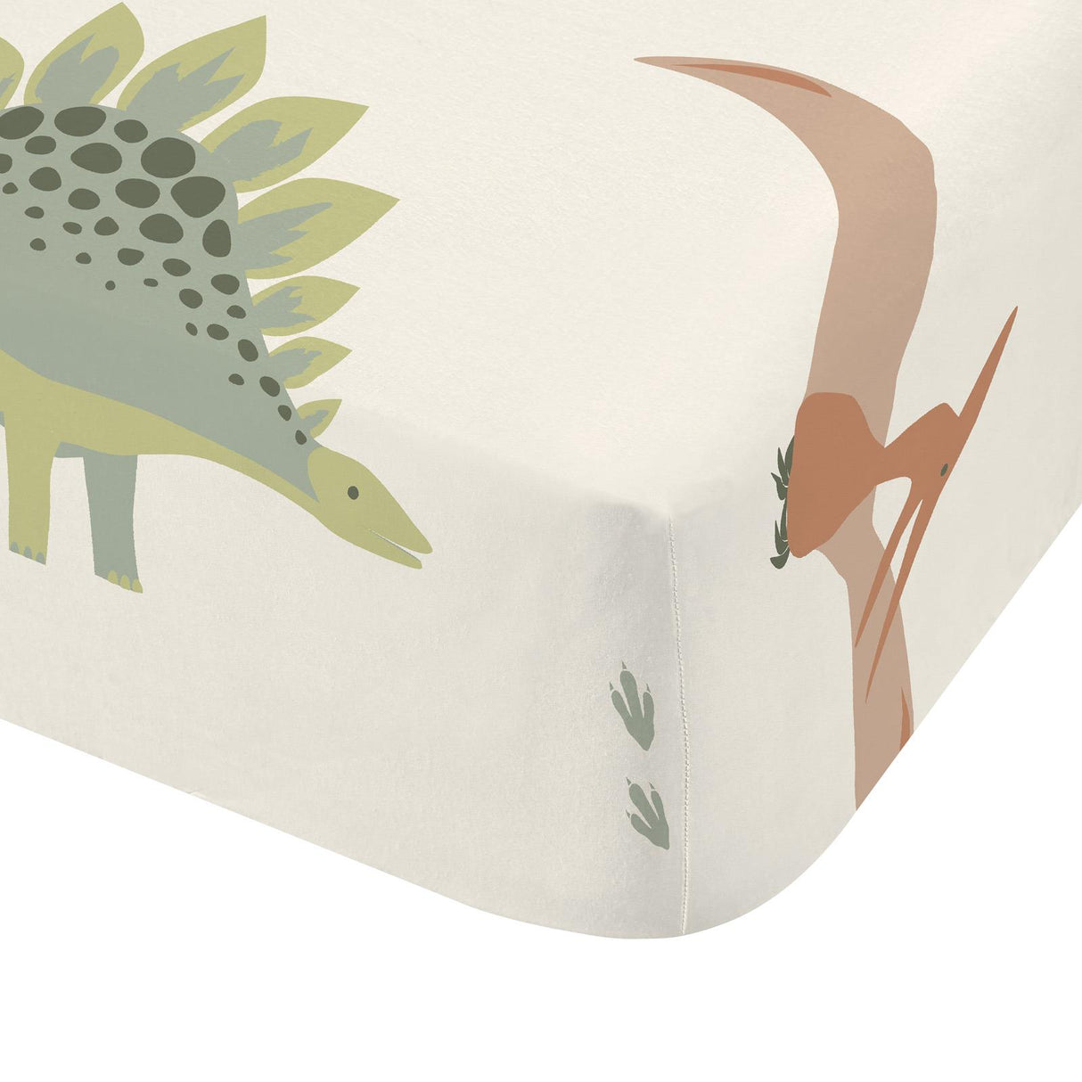 Dinosaurs Easy Care Natural Fitted Sheet