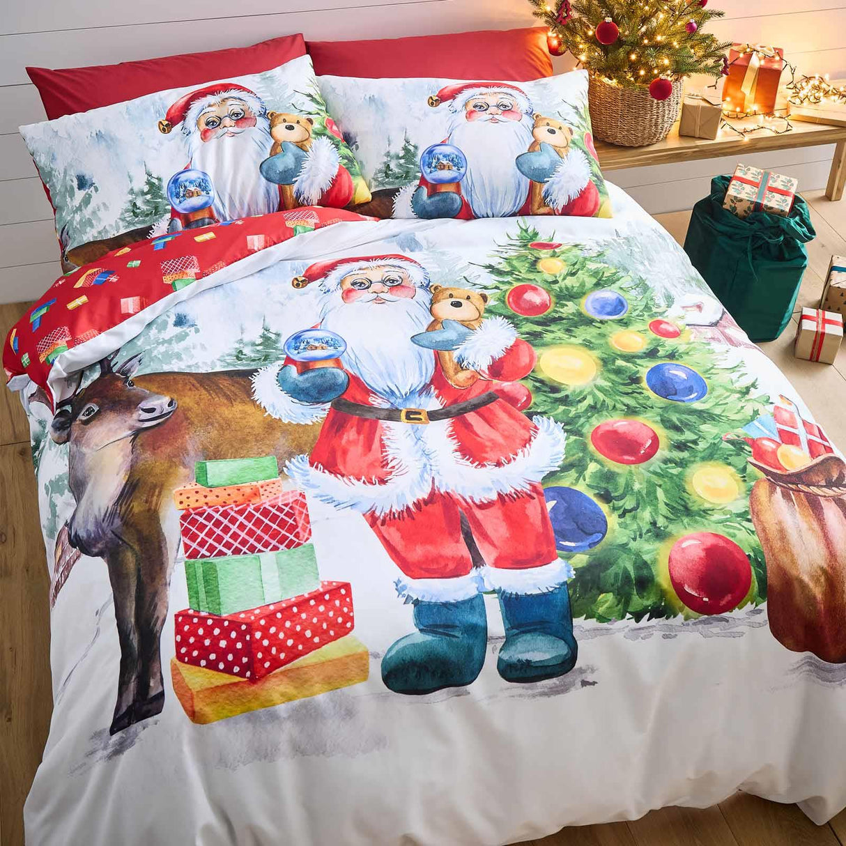 Christmas Retro Santa Duvet Cover Set