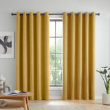 Wilson Velvet Blackout Thermal Eyelet Curtains Yellow