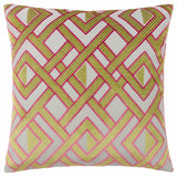 Henley Cushion Cover Lime + Pink