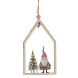 Wooden Santa & Tree Hanging Decoration