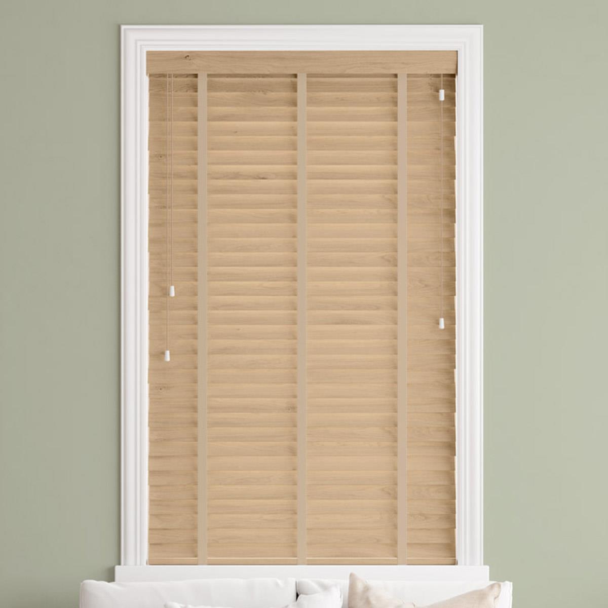 Sunwood Wood Oregon Made to Measure Venetian Blind with Hessian Tapes