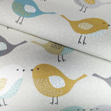 Birds Ochre Made To Measure Roman Blind