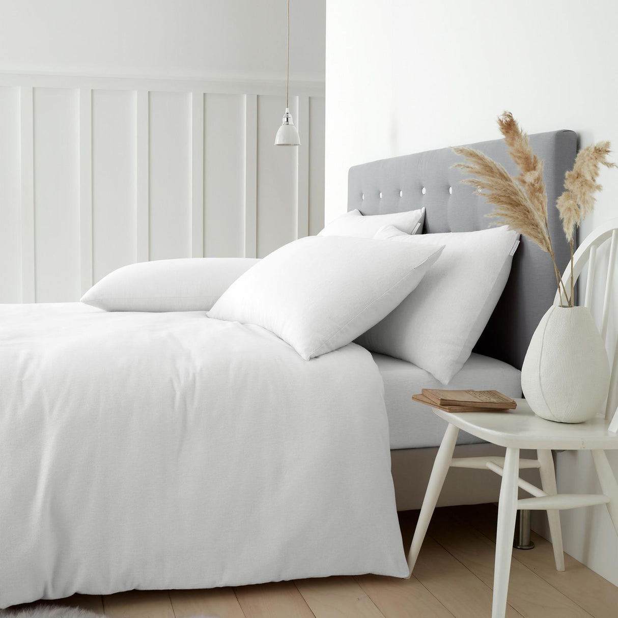 Brushed Cotton Flannelette Duvet Cover Set White