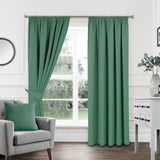 Woven Blackout Tape Top Curtains Green