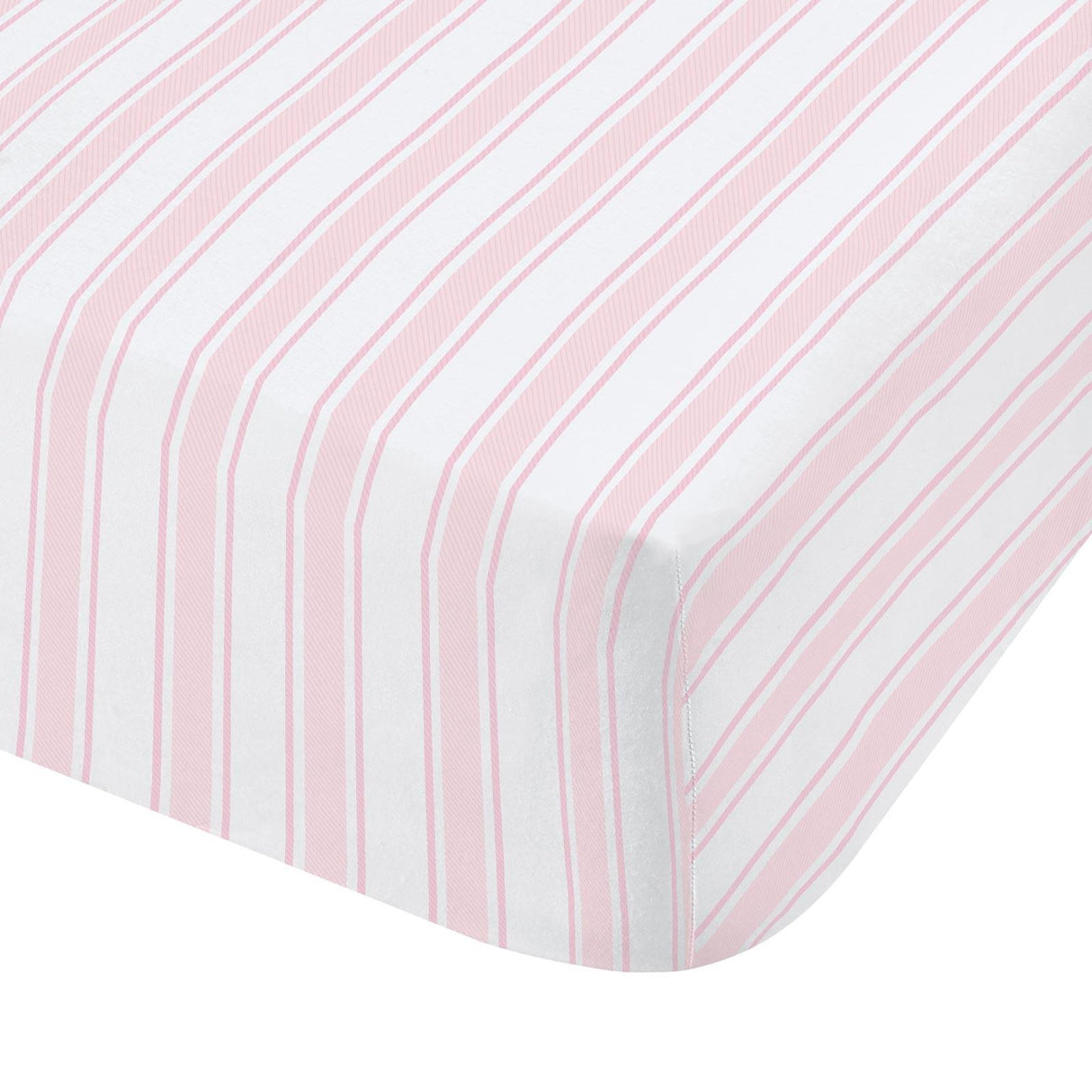 Check and Stripe Fitted Sheet Pink