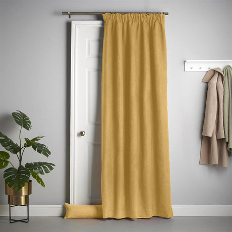 Velvet Chenille Tape Top Door Curtain Ochre