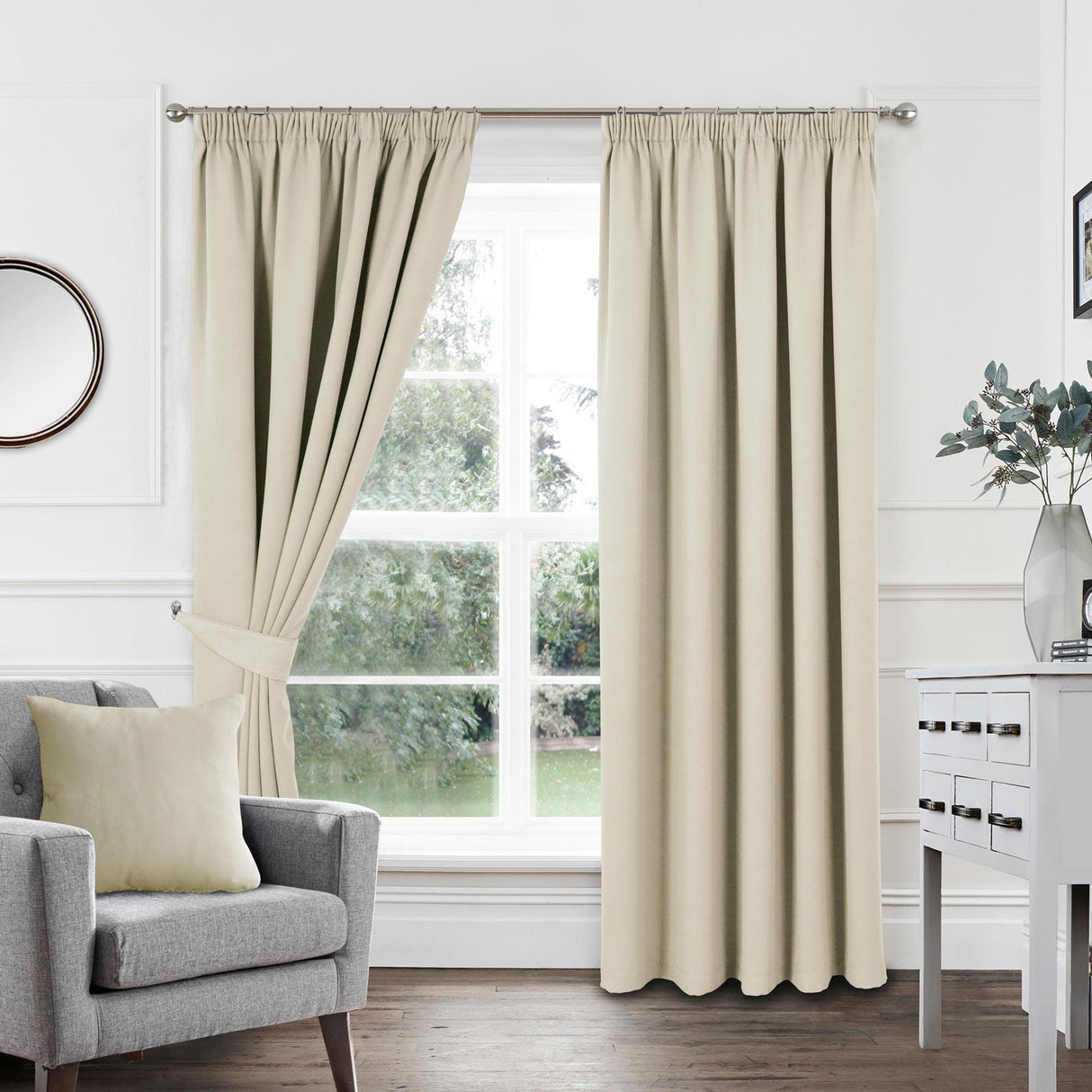 Woven Blackout Tape Top Curtains Natural