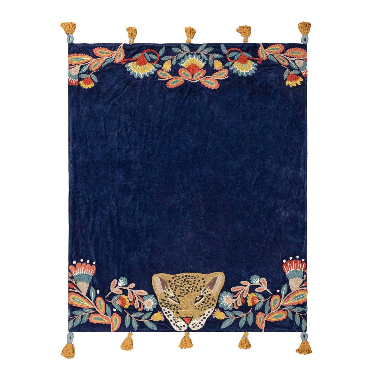 Regal Leopard Throw Royal Blue