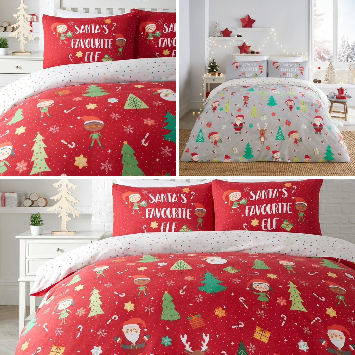 Elf & Santa Duvet Cover Set