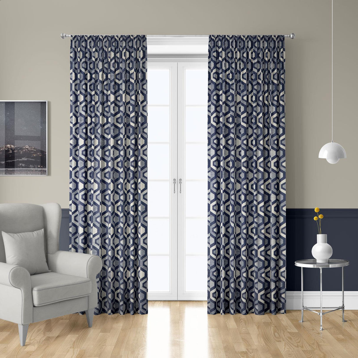 Wenden Navy Made To Measure Curtains