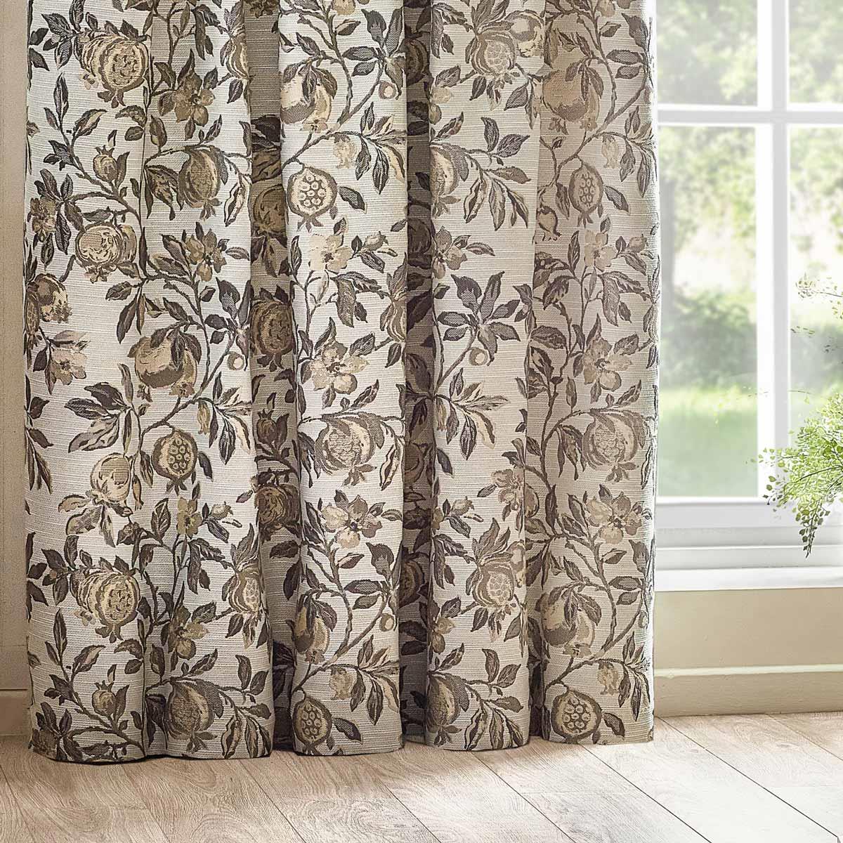 Pomegranate Jacquard Tape Top Pencil Pleat Curtains