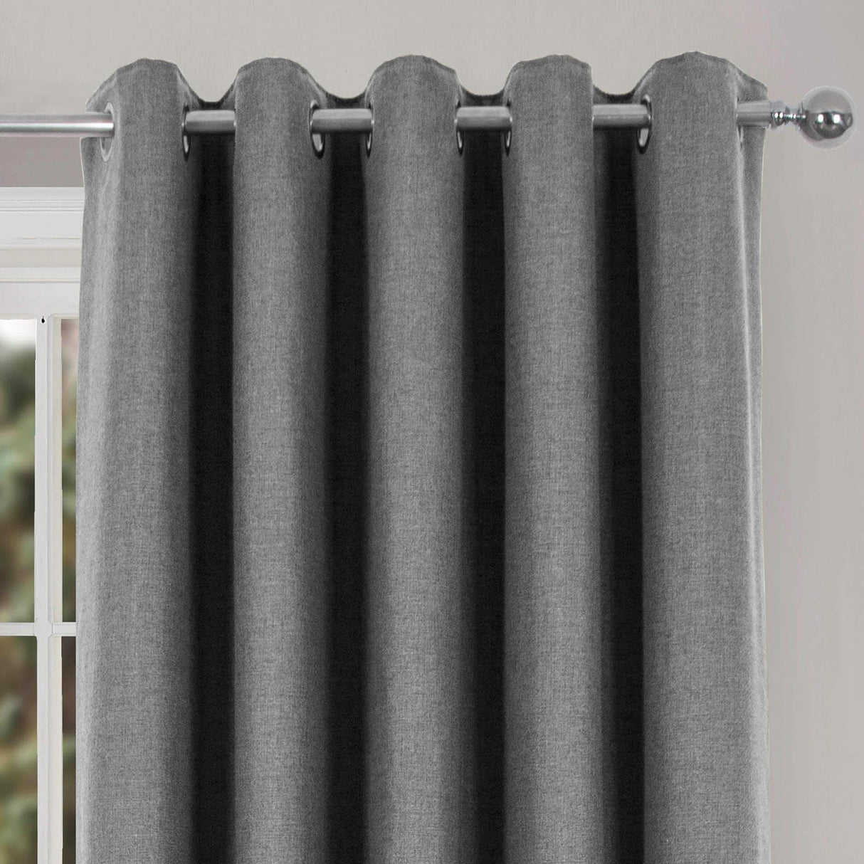 Spencer Blackout Eyelet Curtains Charcoal